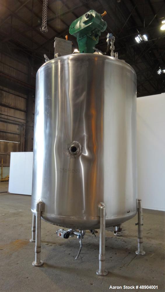 Used Perma San Cooker/Cooler Jacketed Tank, 3000 Gallon, Stainless Steel, Verti