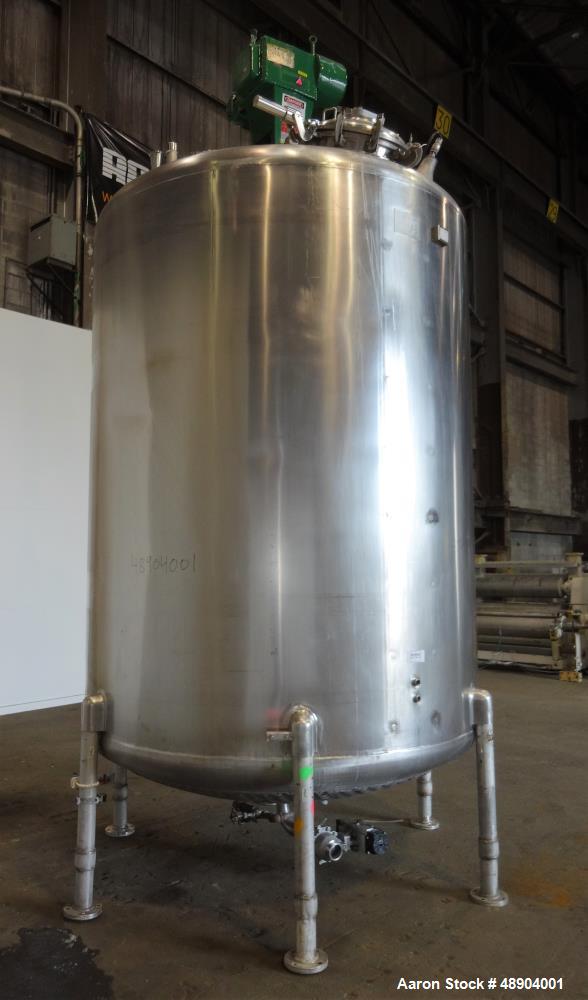 Used Perma San Cooker/Cooler Jacketed Tank, 3000 Gallon, Stainless Steel, Verti