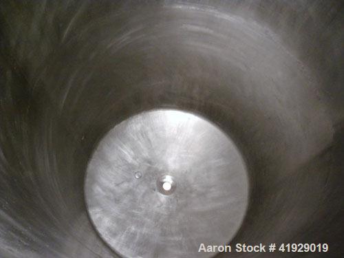 Used Perry Products Tank, 2000 Gallon, 316 Stainless Steel, Vertical. 76" diameter x 108" straight side, dished top and bottom. (1) Spray ball. Openings top (2) 3" tri-clamp, 4" vent, 8" drive (cappe...