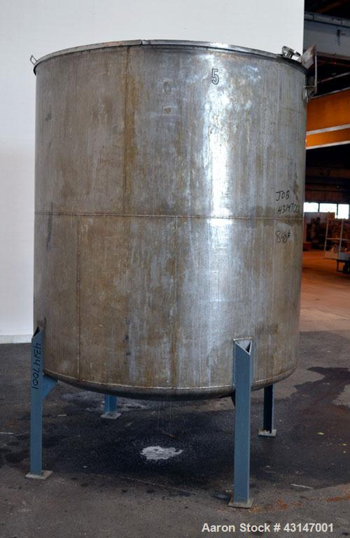 Used Pfaudler Permutit Canada Tank, 1000 Imperial Gallons (1200 US Gallons), 304 Stainless Steel, Vertical. 68’’ Diameter x 70’’ straight side. Flat open top with a 1 piece 1/4 hinged cover, dished b...