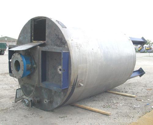 Used Pierre Guerin Jacketed Mix Tank, 2800 Gallon, 304 Stainless Steel, Vertical. 86" diameter x 110" straight side. Flat top, slight coned bottom with stainless steel channel jacket. Carbon steel ag...
