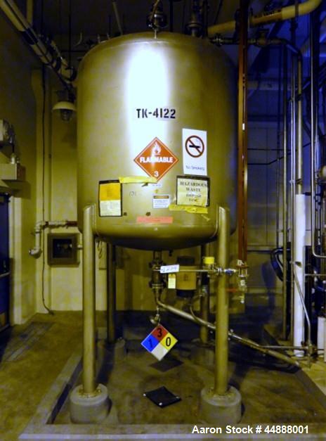 Used Precision Stainless Pressure Tank, 1000 Gallon, 304L Stainless Steel, Vertical. 66" Diameter x 60" straight side, dished top and bottom. Internal rated 25 psi at -20 to 350 degrees F., vacuum de...