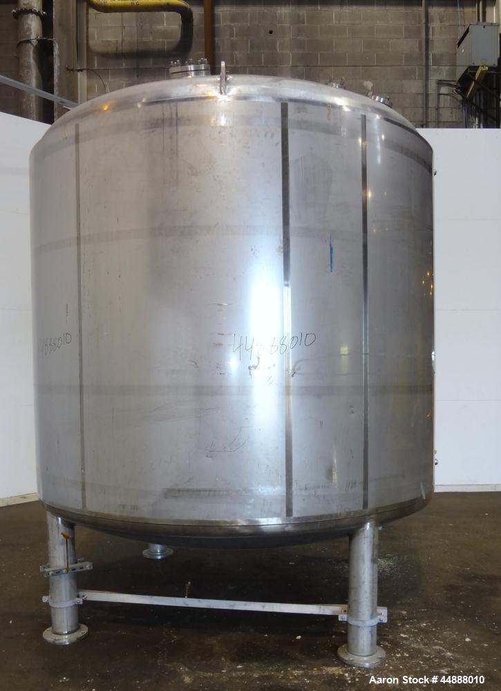 Used Precision Stainless Pressure Tank, 4000 Gallon, 304L Stainless Steel, Vertical. 108" Diameter x 88" straight side, dished top and bottom. Internal rated 15 psi at -20 to 225 degrees F., vacuum d...