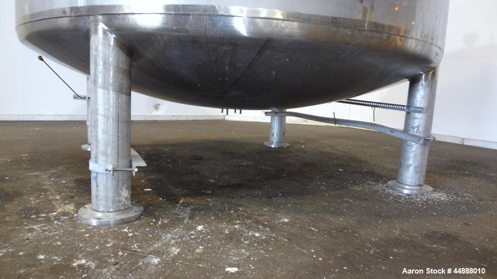 Used Precision Stainless Pressure Tank, 4000 Gallon, 304L Stainless Steel, Vertical. 108" Diameter x 88" straight side, dished top and bottom. Internal rated 15 psi at -20 to 225 degrees F., vacuum d...
