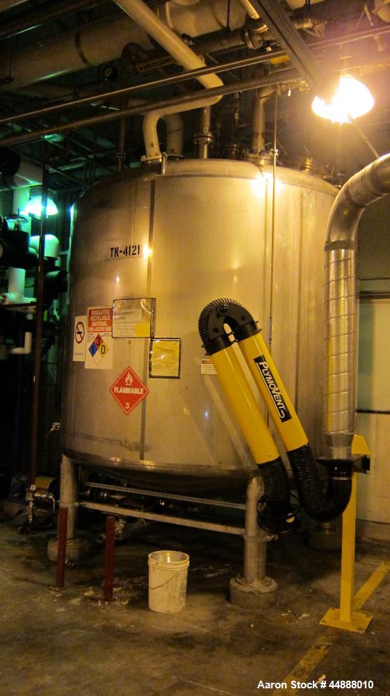 Used Precision Stainless Pressure Tank, 4000 Gallon, 304L Stainless Steel, Vertical. 108" Diameter x 88" straight side, dished top and bottom. Internal rated 15 psi at -20 to 225 degrees F., vacuum d...