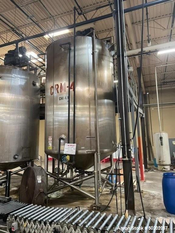 Used Precision Stainless 4,000 Gallon Vertical Processor | 316L Stainless Steel | Dual Motion Agitator | Jacketed