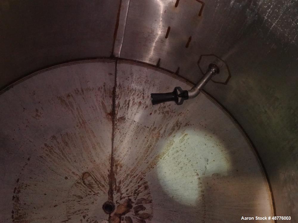 Used Precision Tank, Approximately 2200 Gallon, 304 Stainless Steel, Vertical.
