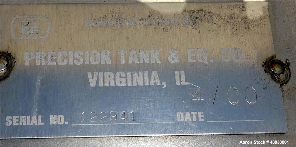 Used Precision Tank And Equipment Company Tank, Approximate 2,200 Gallon, 304 S