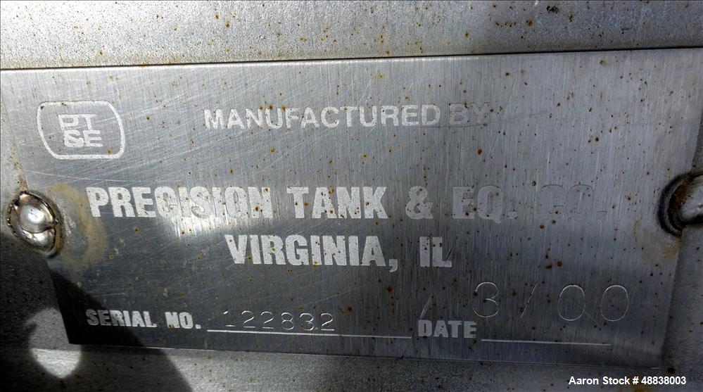 Used Precision Tank And Equipment Company Tank, Approximate 2,200 Gallon, 304 S