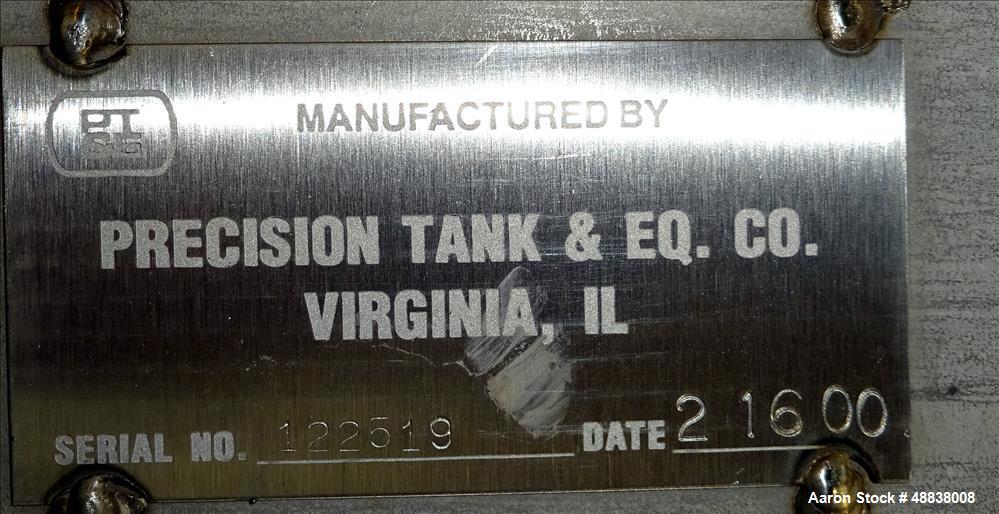 Used Precision Tank And Equipment Company Tank, 304 Stainless Steel, Approximat