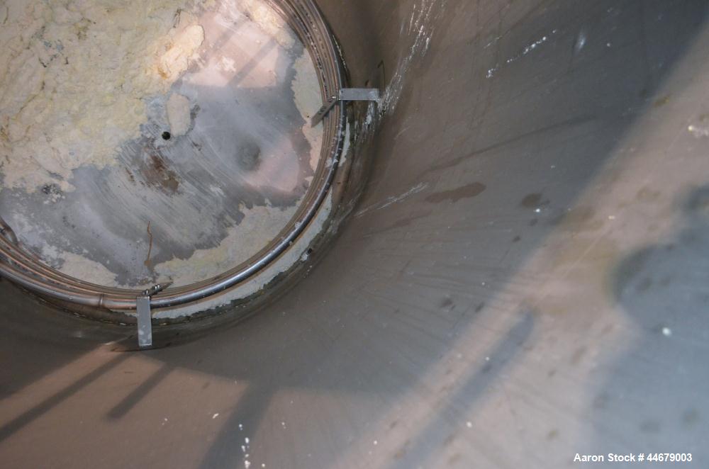 Used RECO Richmond Engineering Company Tank, 3170 Gallon, 304 Stainless Steel, Vertical. Approximate 84" diameter x 122" straight side, flat top with a 1/4 hinged cover, dished bottom. Internal rated...