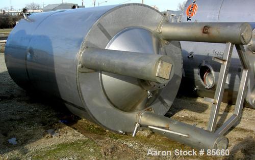 Used Reimelt Pressure Tank, 1981 Gallon (7500 Liter), 304 Stainless Steel, Vertical. 72" diameter x 124" straight side, dished top, coned bottom. Internal rated 13 PSI at 122 Degrees F. Top entering ...