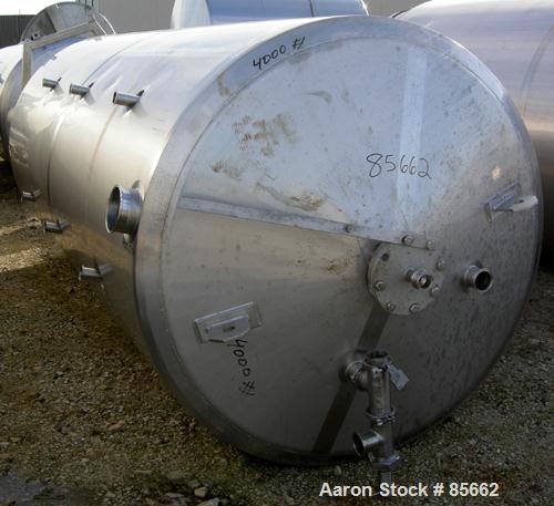 USED: Reimelt pressure tank, 1849 gallon (7000 liter), 304 stainless steel, vertical. 64" diameter x 138" straight side, dis...
