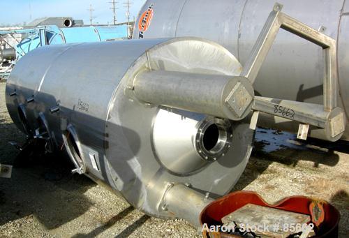 USED: Reimelt pressure tank, 1849 gallon (7000 liter), 304 stainless steel, vertical. 64" diameter x 138" straight side, dished top, coned bottom. Internal rated 13 psi at 122 deg F. (6) Side enterin...