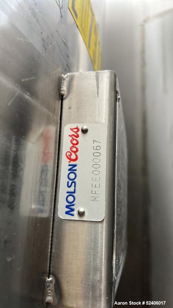 Used Robert Mitchell Jacketed Tank, Approximate 1150 Gallon, 304 Stainless Steel