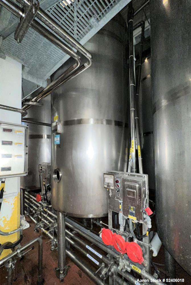 Used Robert Mitchell Jacketed Tank, Approximate 1150 Gallon, 304 Stainless Steel