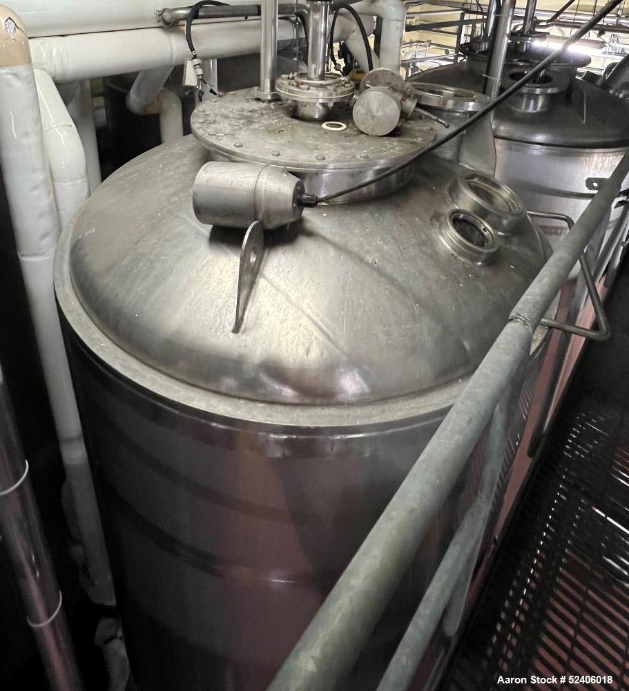 Used Robert Mitchell Jacketed Tank, Approximate 1150 Gallon, 304 Stainless Steel