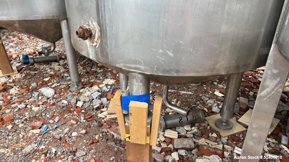 Used Robert Mitchell Jacketed Tank, Approximate 1150 Gallon, 304 Stainless Steel