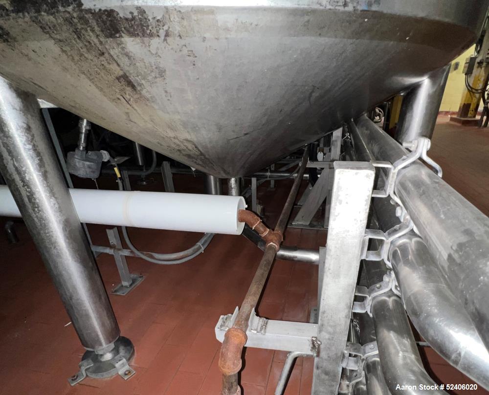 Used Robert Mitchell Jacketed Tank, Approximate 1150 Gallon, 304 Stainless Steel