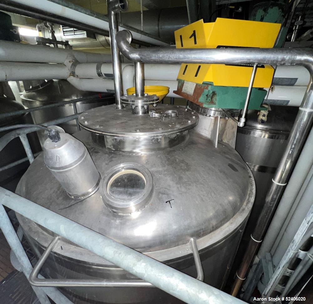 Used Robert Mitchell Jacketed Tank, Approximate 1150 Gallon, 304 Stainless Steel