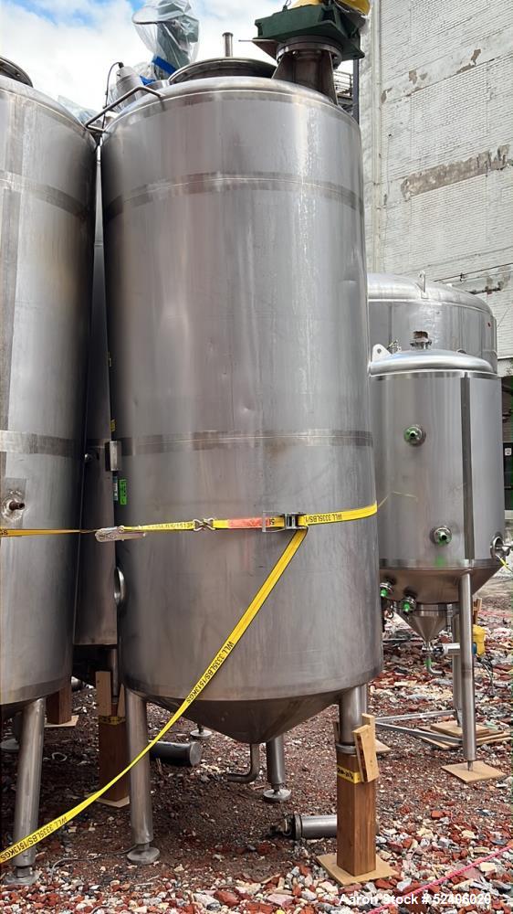 Used Robert Mitchell Jacketed Tank, Approximate 1150 Gallon, 304 Stainless Steel