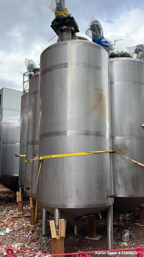 Used Robert Mitchell Jacketed Tank, Approximate 1150 Gallon, 304 Stainless Steel