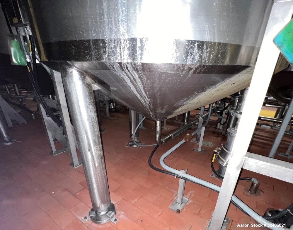 Used Robert Mitchell Jacketed Tank, Approximate 1150 Gallon, 304 Stainless Steel