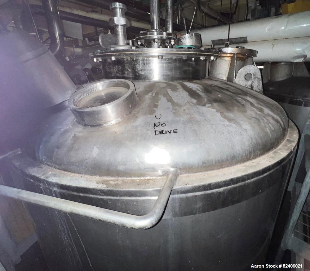 Used Robert Mitchell Jacketed Tank, Approximate 1150 Gallon, 304 Stainless Steel