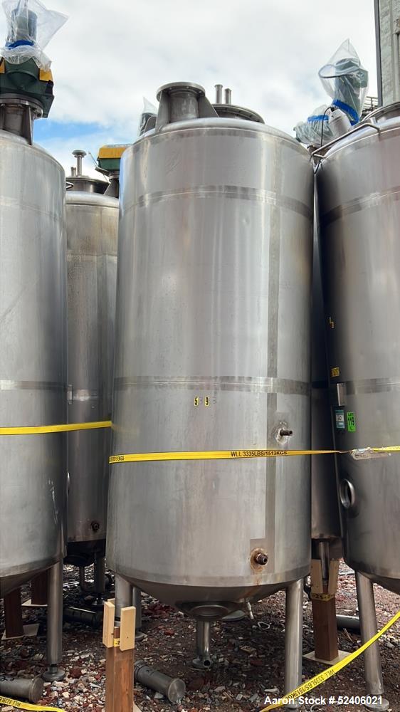Used-Robert Mitchell Jacketed Tank, Approximate 1150 Gallon, 304 Stainless Steel