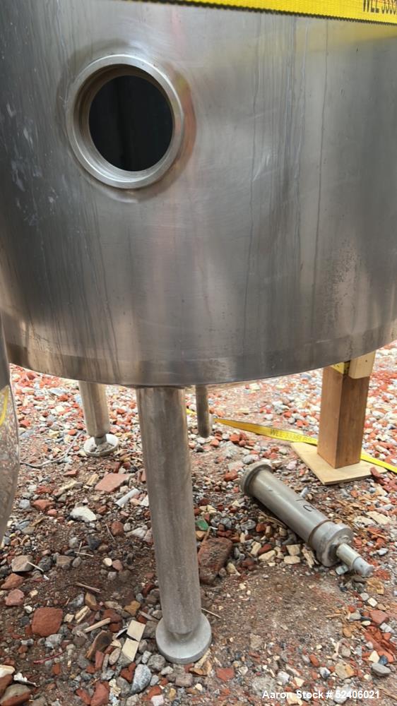 Used Robert Mitchell Jacketed Tank, Approximate 1150 Gallon, 304 Stainless Steel
