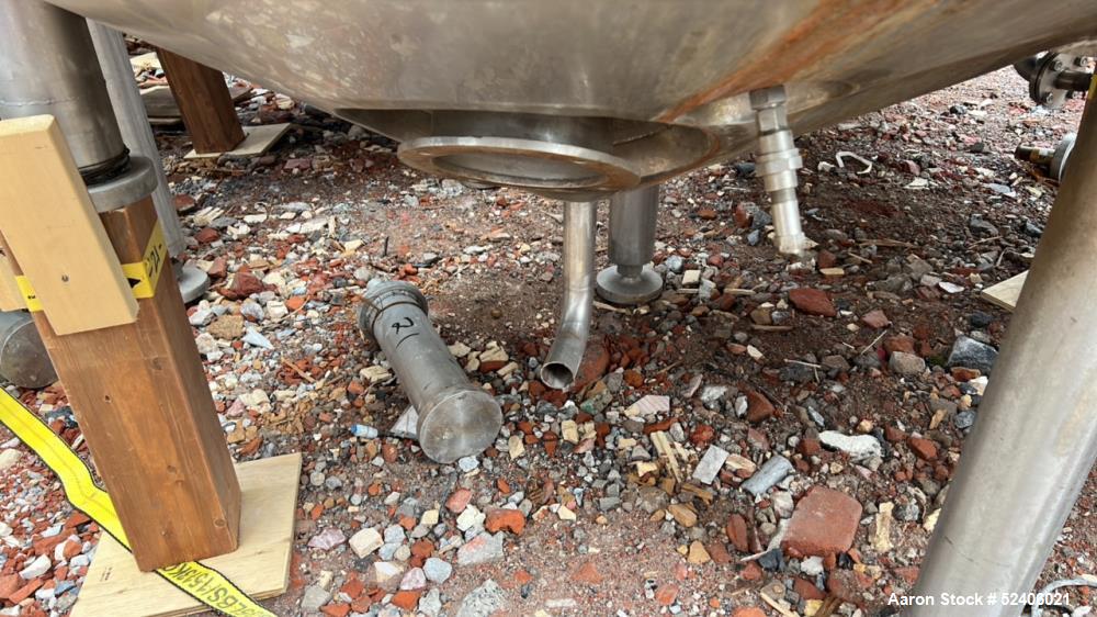 Used Robert Mitchell Jacketed Tank, Approximate 1150 Gallon, 304 Stainless Steel