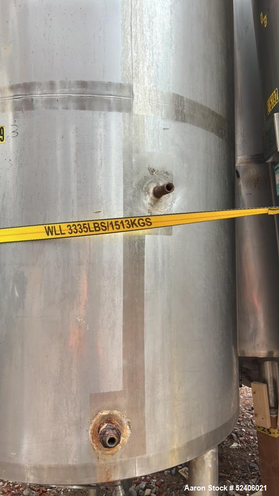 Used Robert Mitchell Jacketed Tank, Approximate 1150 Gallon, 304 Stainless Steel