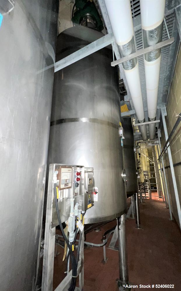 Used Robert Mitchell Jacketed Tank, Approximate 1150 Gallon, 304 Stainless Steel