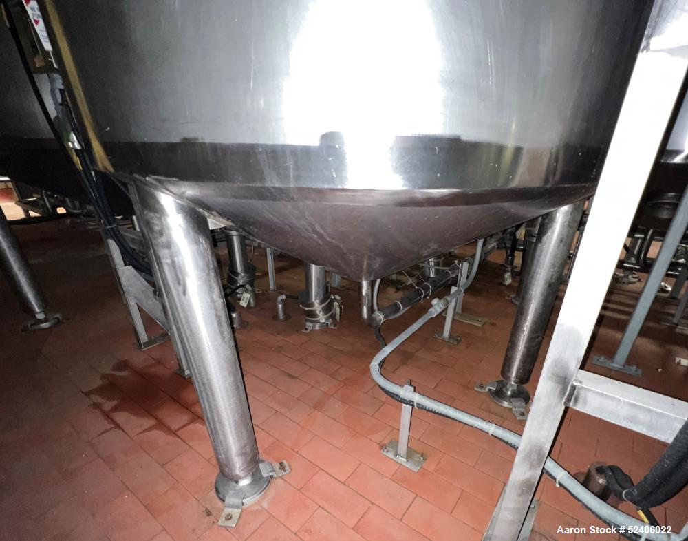 Used Robert Mitchell Jacketed Tank, Approximate 1150 Gallon, 304 Stainless Steel