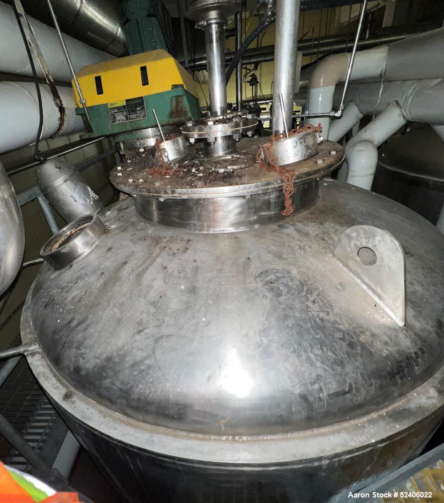 Used Robert Mitchell Jacketed Tank, Approximate 1150 Gallon, 304 Stainless Steel