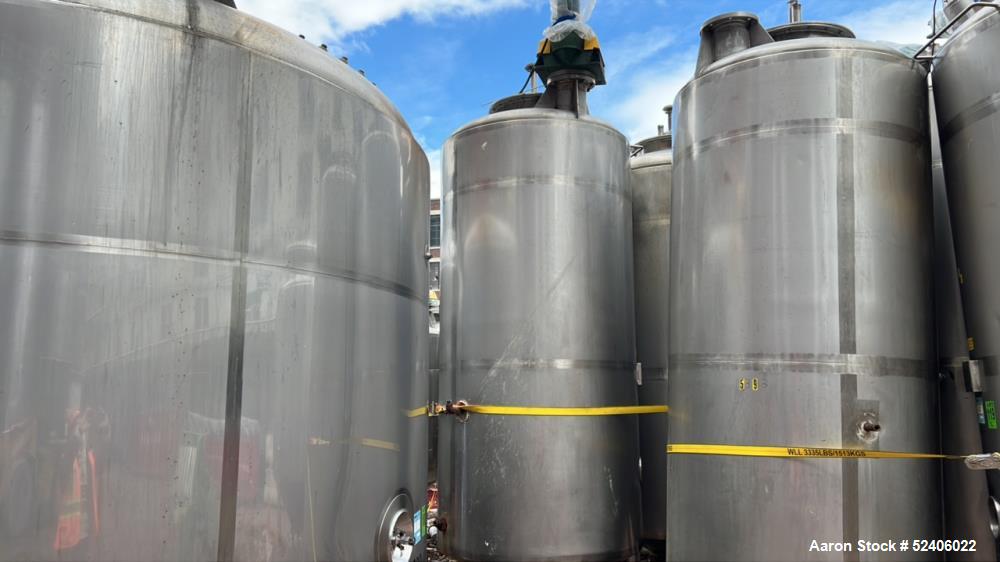 Used Robert Mitchell Jacketed Tank, Approximate 1150 Gallon, 304 Stainless Steel