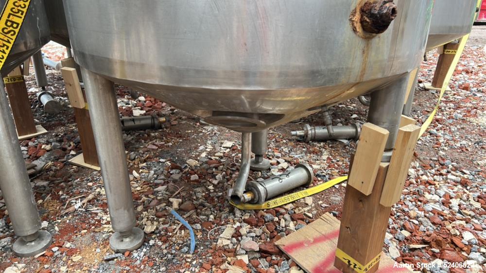 Used Robert Mitchell Jacketed Tank, Approximate 1150 Gallon, 304 Stainless Steel