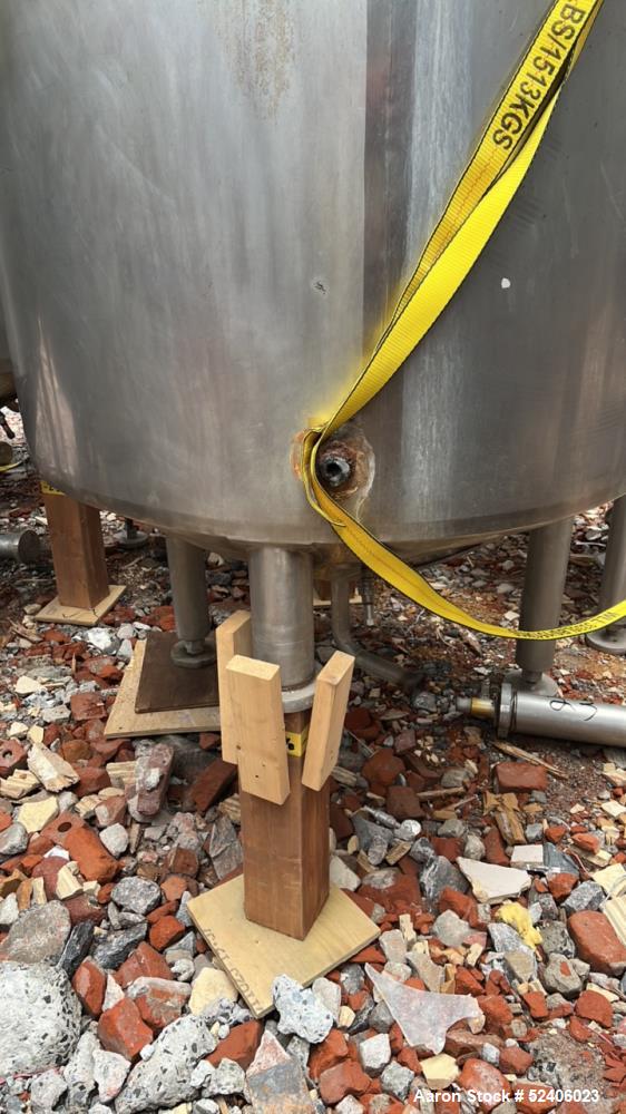 Used Robert Mitchell Jacketed Tank, Approximate 1150 Gallon, 304 Stainless Steel