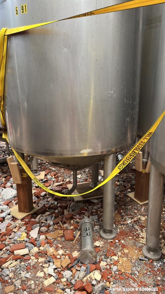 Used Robert Mitchell Jacketed Tank, Approximate 1150 Gallon, 304 Stainless Steel