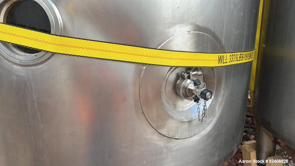 Used Robert Mitchell Balance Jacketed Tank, Approximate 1700 Gallon, 304 Stainle