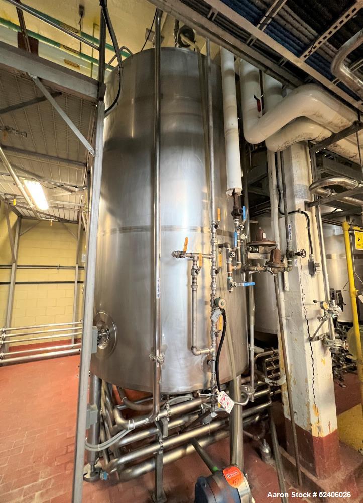 Used Robert Mitchell Balance Jacketed Tank, Approximate 1700 Gallon, 304 Stainle