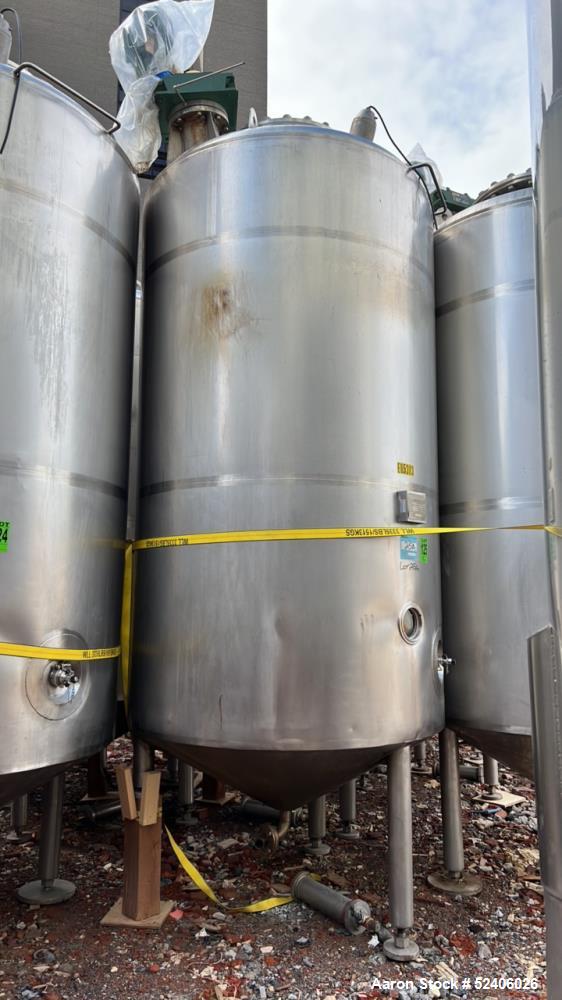 Used Robert Mitchell Balance Jacketed Tank, Approximate 1700 Gallon, 304 Stainle