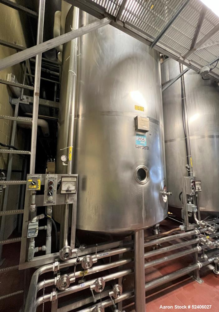 Used Robert Mitchell Balance Jacketed Tank, Approximate 1700 Gallon, 304 Stainle