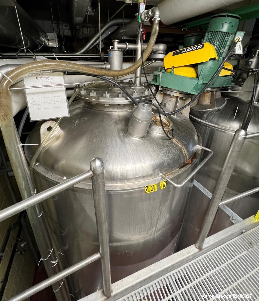 Used Robert Mitchell Balance Jacketed Tank, Approximate 1700 Gallon, 304 Stainle