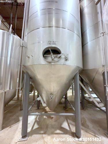 Approximately 4,650 Gallon 304 Stainless Steel Jacketed Vessel Manufacturer: