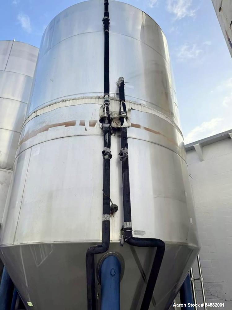 Used Santa Rosa 4,650 Gallon (150 BBL) Stainless Steel Jacketed Fermenter Tank – Vertical Cone Bottom Fermentation Vessel