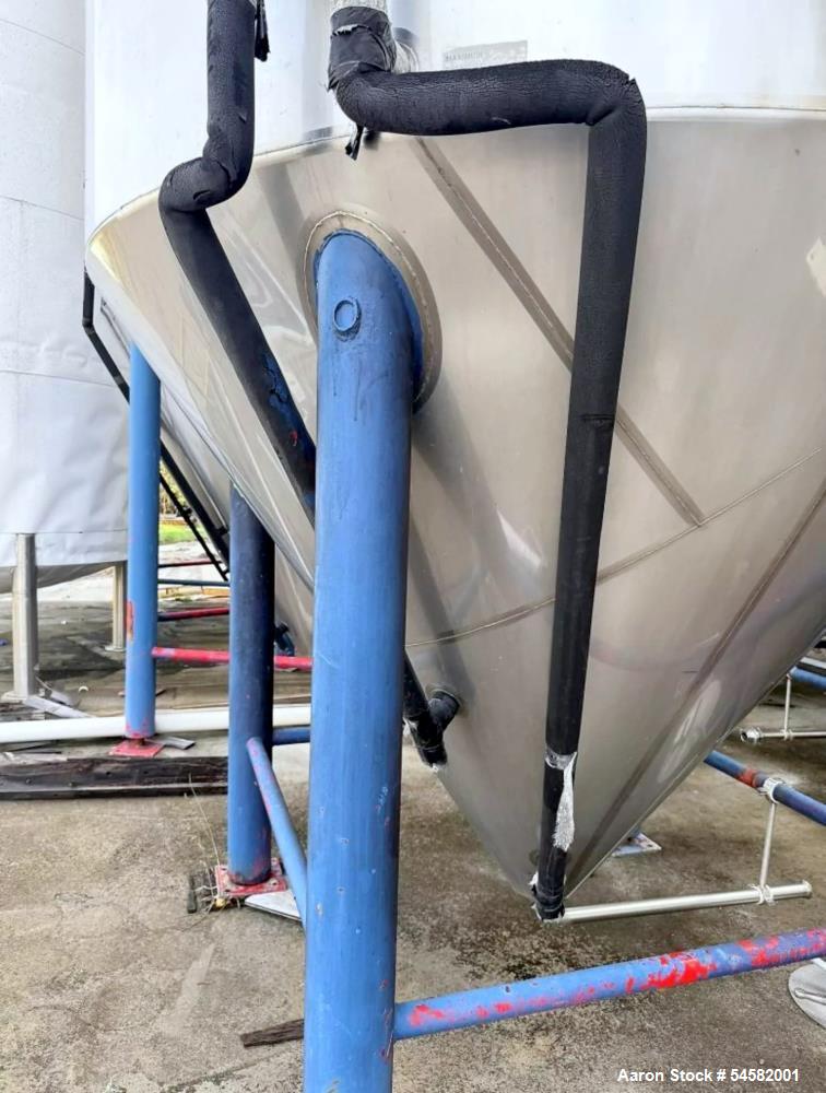 Used Santa Rosa 4,650 Gallon (150 BBL) Stainless Steel Jacketed Fermenter Tank – Vertical Cone Bottom Fermentation Vessel