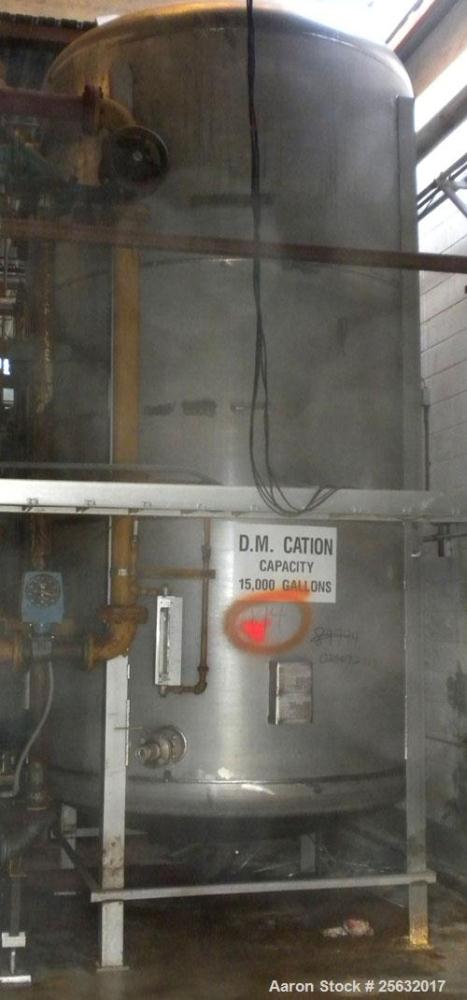 Used Sovereign Stainless Fabricators Pressure Tank, 3500 gallon, 316 stainless steel, vertical. Approximate 84" diameter x 141" straight side, dish top and bottom. Internal rated 75 psi at 350 deg F....