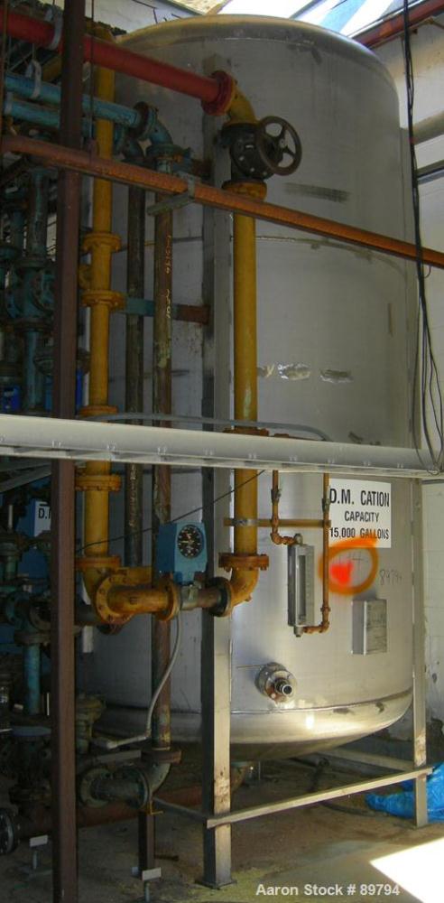 USED: Sovereign Stainless Fab Inc approximately 3750 gallon, 316 stainless steel, pressure tank. Vertical, dished heads, approximate 7' diameter x 12' straight side. Internal rated 75 psi @ 350 deg F...