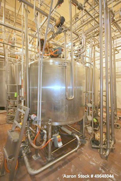 Used-St. Regis Aprox. 1,000 Gal. Single Wall Tank, Serial # 11407, Dome Top/Cone Bottom, Mounted on Stainless Steel Legs & L...